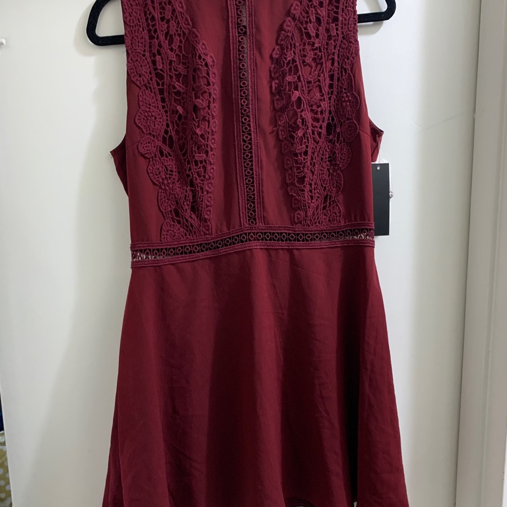 Maroon dress with cut outs